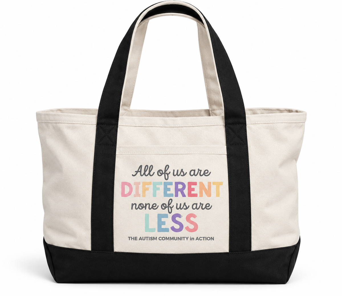 All of Us Are Different, None of Us Are Less Canvas Tote Bag